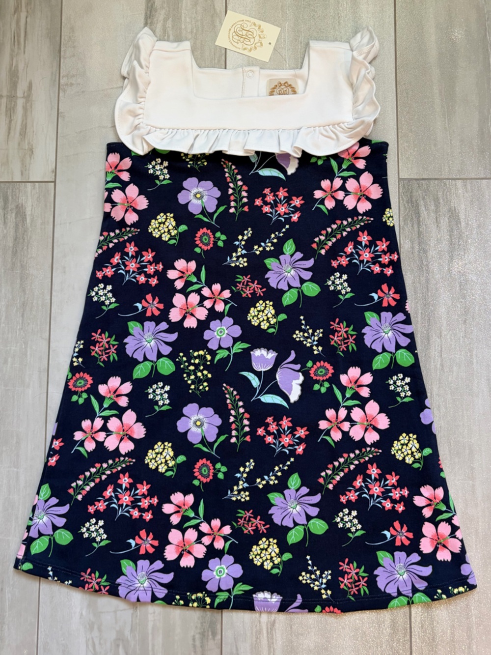 NWT TBBC Colorful Buckhead Blossoms Sleeveless Ruffled Darla Dress girls 12
